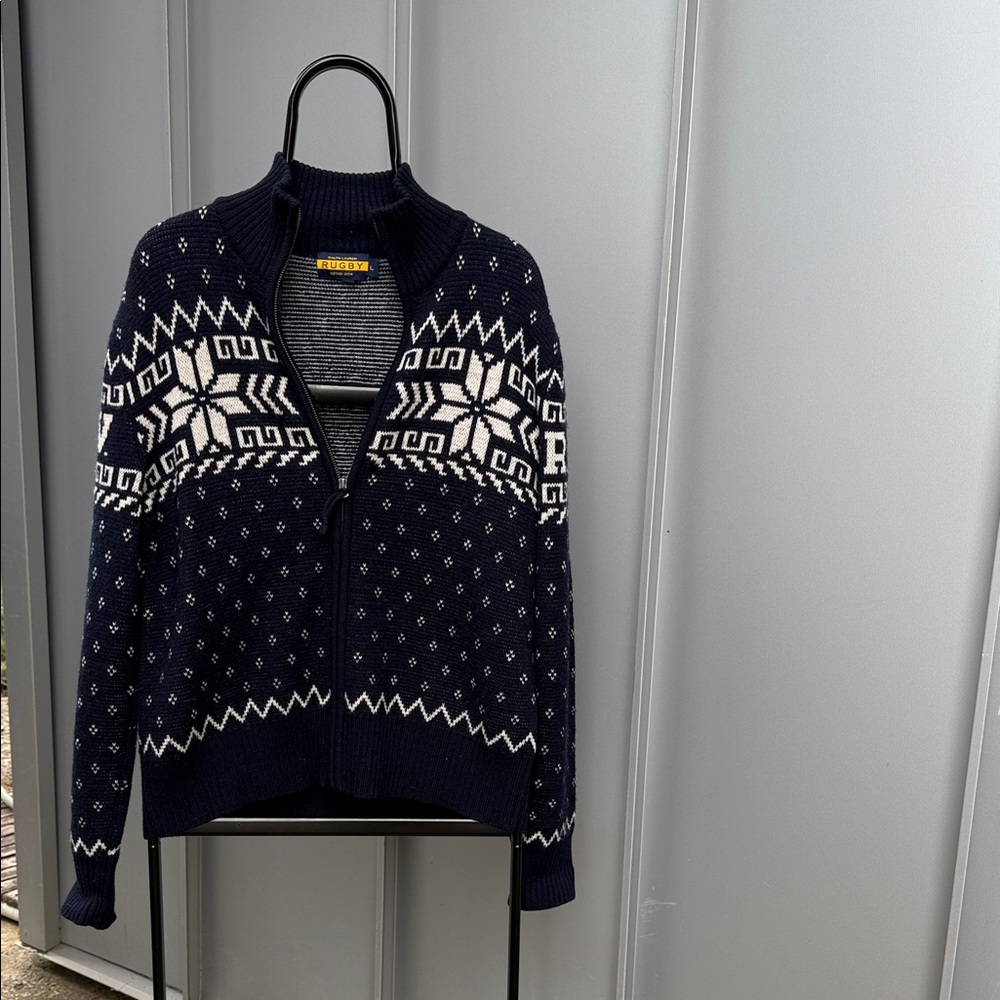 Ralph Lauren Navy and White zip up Cardigan